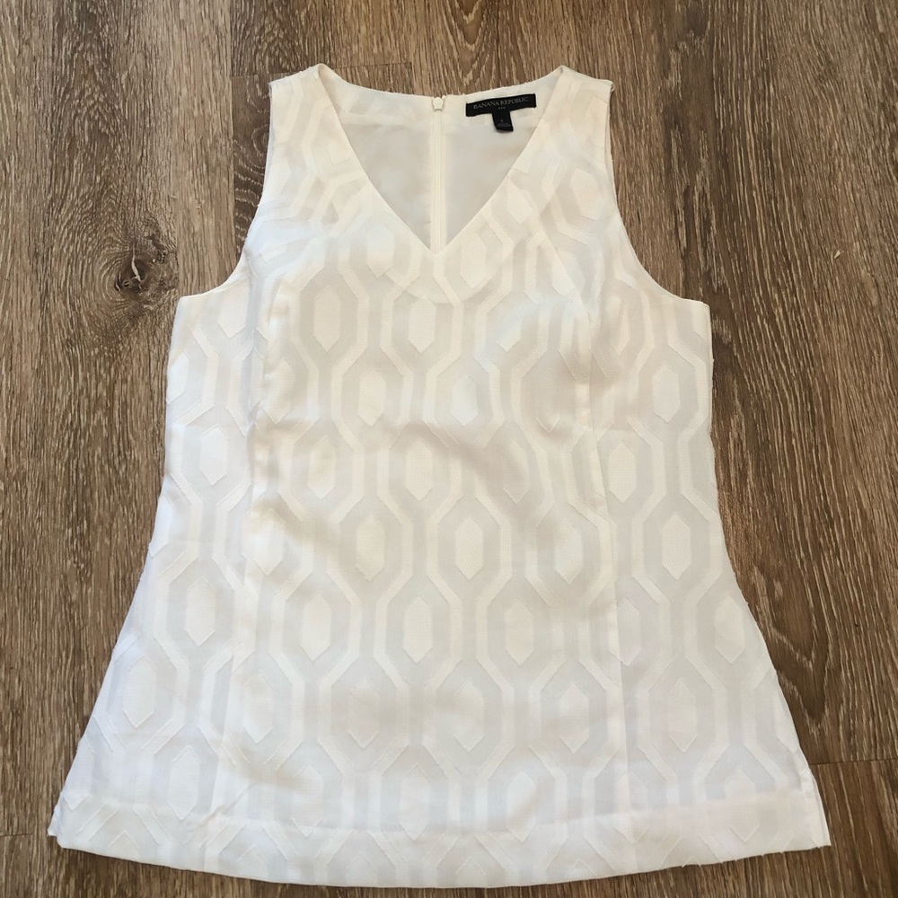 Banana Republic Silky White Sleeveless Top